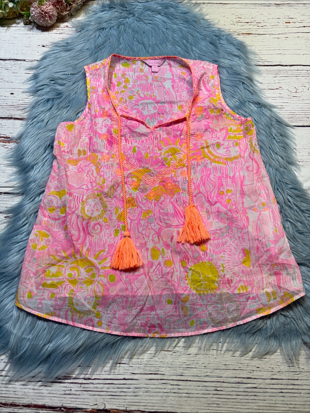 Lilly Pulitzer Kini in The Keys Lauren Tank Top sz XS